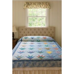 Cutter Handmade Quilt Bedding  Patchwork Design Full/Queen Size Bedspread #44‎